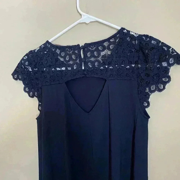 Loft Navy Lace Accents Dress Size XSP - Picture 9 of 11